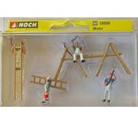 15056 Noch HO 4 imbianchini con accessori scala 1:87