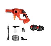 150Bar 30000 RPM Rondella Auto Senza Spazzole Pistola For Lavaggio Auto Ad Alta Pressione For Pistola Ad Acqua Con Generatore Di Schiuma For Rondella Batteria 18V Potente Facile(2 Battery Set)