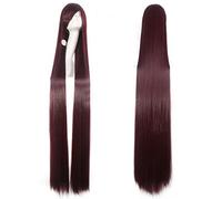 150cm Straight Super Long Anime Cosplay Wig With Bangs Synthetic Hair Black Blue Purple Red Orange White Wigs For Women Rose Net OneSize picturecolor