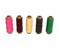 150D Waxed Thread 15 Colors | 55yd Leather Sewing Cord for DIY Leathercrafts/Shoes/Bags | Portable Wax String with Comfortable Touch