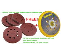 150mm 15.2cm Gancio E Anello Platorello / Con 50 Facile Abrasivo Pastiglie