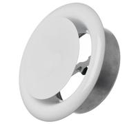 Ø 150mm Bianco Diffusore di Alimentazione in Metallo - Con anello di montaggio - Rotonda Griglia di Ventilazione