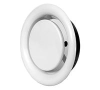 EUROPLAST Ø 150mm Diffusore di Aspirazione - Valvola a Disco Regolabile - Griglia di Ventilazione Rotonda in Acciaio - Bianco