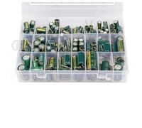 150Pcs Aluminum Electrolytic Capacitor Kit 24Values 6.3V-450V Capacitors Assortment Kit 680UF 1000UF 2200UF 3300UF 4700UF AUOQKQUT