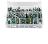 150Pcs Aluminum Electrolytic Capacitor Kit 24Values 6.3V-450V Capacitors Assortment Kit 680UF 1000UF 2200UF 3300UF 4700UF MQXFCZUX