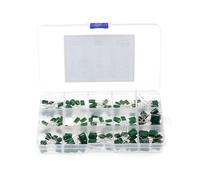 150pcs/Box 15 Values Mylar Polyester Film Capacitor Assortment Kit 0.22NF to 470NF / 100V with Case DIY RUAJOGYNVM
