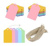 150PCS Etichette Carta Kraft,Etichette Regalo,7x4CM Etichetta Kraft con 150Pcs di Spago di Iuta per Regali di Compleanno,Matrimoni e fai da te