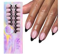 150Pcs Nero Francese Tip Press On Nails Breve bara Artificiale Acrilico Unghie Manicure Unghie Accessori di Arte Per Le