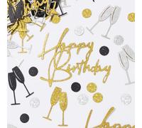 150Pz Coriandoli Compleanno Coriandoli Scritte Happy Birthday Coriandoli Glitterati Coriandoli Rotondi Decorazioni Tavolo Compleanno Centrotavola Nascita