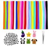 150Pz Scovolini Colorati Per Lavoretti 100 Pompon 100 Occhietti 1 Pinzetta | Pipe Cleaner，Bricolage Scovolini Per Lavoretti Progetti Artigianali, Decorazioni Fai Da Te Creative，Pipas