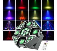 150W Mini LED RGBW Moving Head Luce da Palcoscenico,4-in-1 4 Bracci Testa Mobile con Telecomando,Wash Beam Luci Discoteca per DJ Bar Club Palco Feste Concerti Matrimoni Natale