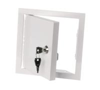 EUROPLAST 150x150mm Sportello Ispezione in Metallo - Porta di Accesso con Serratura a Chiave - Porte Contatori - Acciaio Zincato Bianco