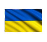 150x90cm Bandiera Ucraina, Bandiera Dell’Ucraina con 2 Occhielli in Metallo, Bandiera Ucraina in Colori Vivaci, Bandiera Nazionale Ucraina per la Decorazione di Eventi Sportivi, Feste, Sfilate