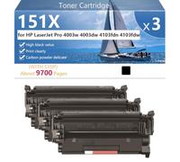 151A W1510A Cartuccia Toner di Ricambio Compatibile per HP LaserJet Pro 4003w 4003dw 4103fdn 4103fdw Stampanti, Resa Elevata 3050 Pagine, Facile da Installare,Black-3 pack