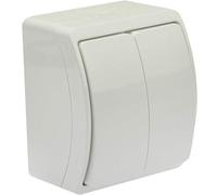 152-01 DV 5720 - Interruttore da parete, doppio interruttore della luce, IP44, colore: Bianco
