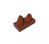 15209 Ornamenti Piastra 1X2 Speciale con Due denti Verticali, 50Pezzi, GDS-1271, Compatibile con Mattoncini Lego, Colore: Marrone 192