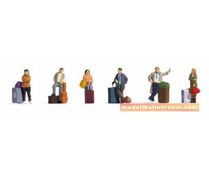 15217 Noch HO Personaggi viaggiatori con valigie scala 1:87