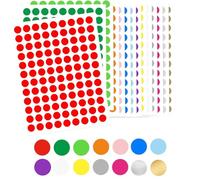1536 Pezzi Bollini Adesivi Colorati, 16 Colori Etichette Adesive Bollini Colorati Rotonde, 15mm Adesivi Colorati a Punti, Adesivi Rotondi,Stickers Rotondi Colorati,per Artigianato Sacchetti DIY Regalo