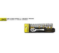 1542.010 MUNDIAL SERIE 12 CHIAVI A BUSSOLA 1/2” + CRICCHETTO + PROLUNGA