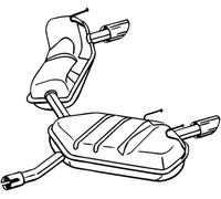 211 CV SILENZIATORE POSTERIORE PER VAUXHALL Signum Z03 3.2 V6 KW 155 CV 211