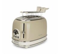 Ariete 155 Tostapane Vintage 2 fette di pane - con pinze - 6 livelli di tostatura - 810 Watt- Acciaio Inox - Linea Vintage - Beige