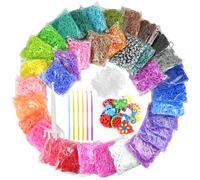 15500+ elastici per braccialetti, 34 colori anelli in gomma, elastici colorati, set di braccialetti elastici con ciondoli, ganci per il fai da te, regalo per bambini e ragazze