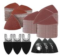 156 dischi abrasivi multiuso per levigatrice delta, 3 dita sanding pad holder e 3 dischi triangolari, 150 fogli di carta vetrata, con grana 60/80/120/180/240
