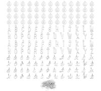 156 Pz Ciondoli con Lettere Maiuscole in Argento Dalla A alla Z, 3 Caratteri per Collane e Bracciali, Gioielli Fai Da Te, Artigianato