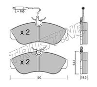 158.0 TRUSTING Kit pastiglie freno, Freno a disco per CITROËN,FIAT,PEUGEOT