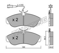 158.1 TRUSTING Kit pastiglie freno, Freno a disco per CITROËN,FIAT,PEUGEOT