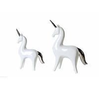 1586970 Gilde Coppia di Unicorni in Porcellana Bianca, Smaltata