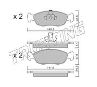 159.1 TRUSTING Kit pastiglie freno, Freno a disco per CITROËN,PEUGEOT