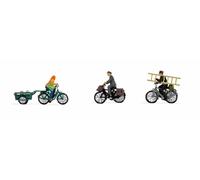 NOCH H0 Figure Ciclisti, Set di Figure in plastica, Accessori per modellini ferroviari in 3 Pezzi per scartamento H0 in Scala 1:87
