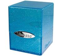 Ultra Pro - Satin Cube 100+ Card Deck Box (blu glitterato) - Proteggi le tue carte da gioco, carte sportive o carte da collezione in elegante scatola glitterata, perfetta per viaggiare in