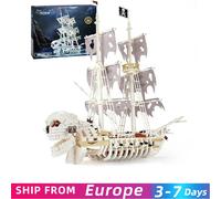 1592PCS Scheletro Nave Fantasma Building Blocks Tempesta Nave Pirata Modello Mattoni Idea Decorazione del Desktop Bambini Giocattoli FAI DA TE Regali di Festa Ghost Ship With Box