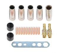 15AK MIG MAG Accessori per saldatura per torcia MB15 - Kit ugello, guida filo, diffusore e isolatore (20 pezzi) compatibile con MB14/15 ML1500 G15 SB15 TBI150