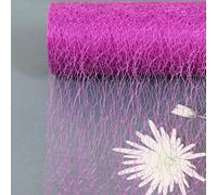 15cm 10Yards Organza Tulle Roll 6inch Spiderweb Mesh Tape DIY Wedding Bouquet Chair Sash Runner Birthday Party Decoration-Viola