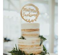 15cm 16cm 17cm 18cm Coppia Mr E Mrs Nomi Custom Matrimonio Forniture Cake Topper
