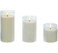 15cm Flickabright Perla Vetro Coppa 3 Confezione Bianco Caldo LED Xmas Gingilli