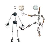 15cm,Kit di Armatura Stop Motion Fai-da-Te Burattino in Metallo 12cm-20CM Animazione Stop Motion con Mani e Teschio per Animazione Stop Motion e creatore di Argilla