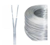 15FT-100FT 18-28/2 Awg Clear Electrical Wire LED Extension Cable PVC Covered Copper Wire 300V Soft Speaker Wire, For LED Strip Lighting, Electronic Equipment Connection(50ft,18AWG)