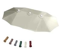 15ft Patio Umbrella Replacement Canopy Double-Sided 12 Ribs Market Umbrella