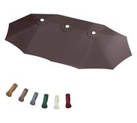 15ft Patio Umbrella Replacement Canopy Double-Sided 12 Ribs Market Umbrella