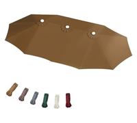 15ft Patio Umbrella Replacement Canopy Double-Sided 12 Ribs Market Umbrella