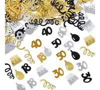 15g/Busta Coriandoli a numeri neri e dorati per decorazioni, adatti per feste di compleanno per 18/30/40/50/60 anni,anniversario, decorazioni tavolo,Natale 15 g,15g - OroCarta tessile