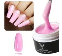 15g Gel costruttore per unghie senza TPO né HEMA, gel per estensione unghie di colore rosa nudo, gel rinforzante e ispessente per miglioramento unghie, estensione unghie, gel semipermanente a lunga du