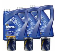 15L MANNOL 7512 Special Plus 10W-30 Olio Motore API SN ACEA A3/B3 Motor Flush