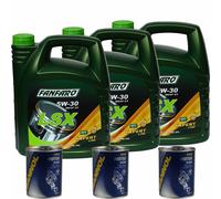 15L Olio Motore FANFARO LSX 5W-30 3x MANNOL Flush Motore ADDITIVO