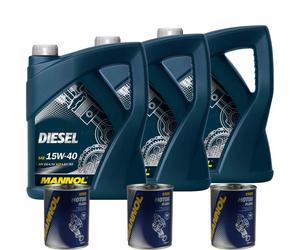 15L Olio Motore MANNOL SAE 15W-40 DIESEL 3x