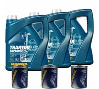 15L Olio Motore MANNOL Trattore Superoil 15W-40 3xFlush Motore